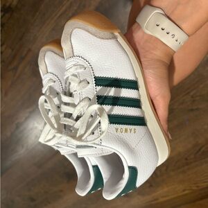 adidas Kids White and Dark Green Sneakers